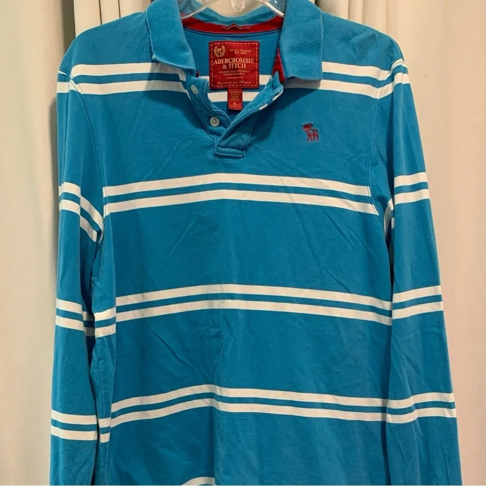 Vintage Abercrombie & Fitch Men’s Rugby Shirt, Muscle Fit, Polo Collar; Size XL - Picture 5 of 10